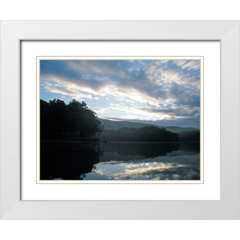 Smith Mountain Lake I White Modern Wood Framed Art Print with Double Matting by Chandler, Sharon