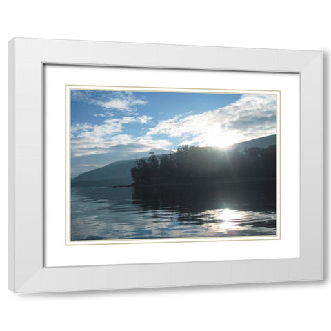 Smith Mountain Lake II White Modern Wood Framed Art Print with Double Matting by Chandler, Sharon