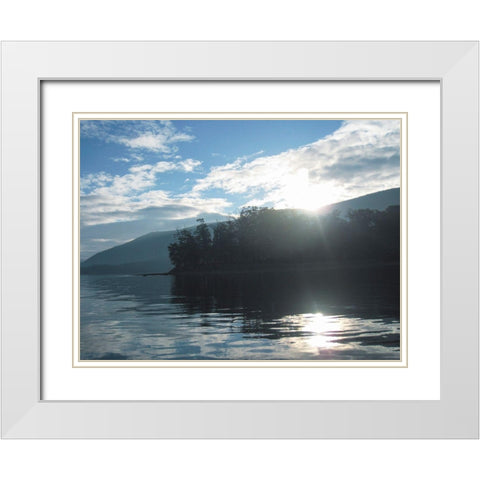 Smith Mountain Lake II White Modern Wood Framed Art Print with Double Matting by Chandler, Sharon