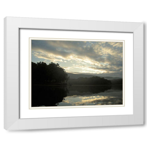 Vintage Smith Mountain Lake I White Modern Wood Framed Art Print with Double Matting by Chandler, Sharon