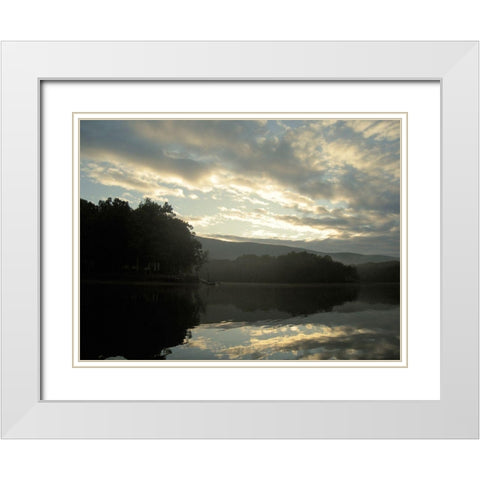 Vintage Smith Mountain Lake I White Modern Wood Framed Art Print with Double Matting by Chandler, Sharon