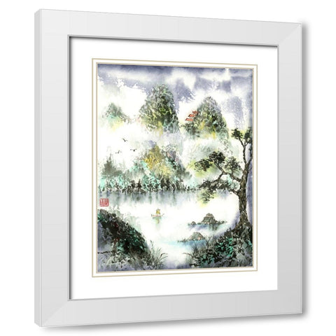 A Different View White Modern Wood Framed Art Print with Double Matting by Rae, Nan