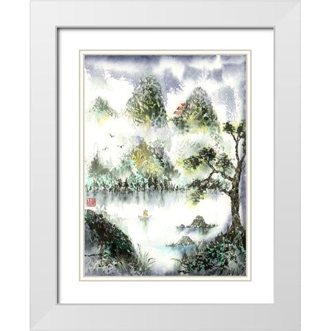 A Different View White Modern Wood Framed Art Print with Double Matting by Rae, Nan