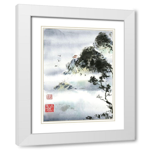 My Retreat White Modern Wood Framed Art Print with Double Matting by Rae, Nan