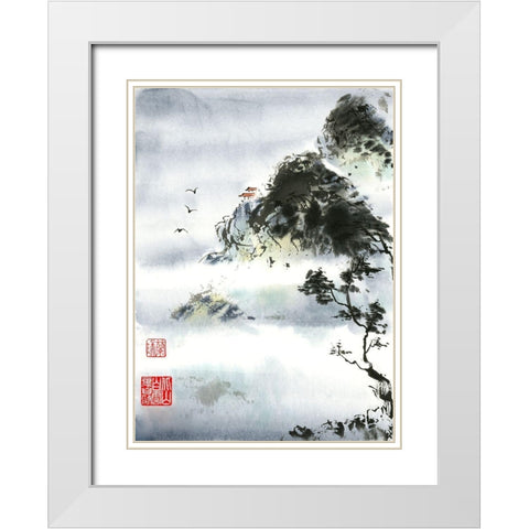 My Retreat White Modern Wood Framed Art Print with Double Matting by Rae, Nan