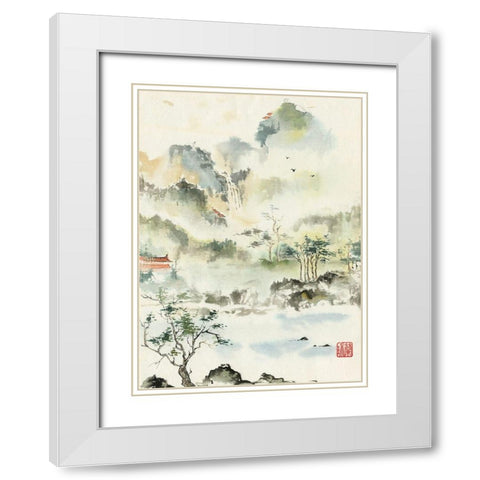 Heavens Retreat White Modern Wood Framed Art Print with Double Matting by Rae, Nan