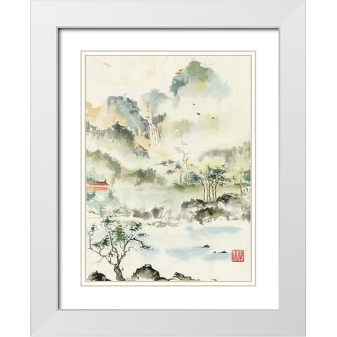 Heavens Retreat White Modern Wood Framed Art Print with Double Matting by Rae, Nan