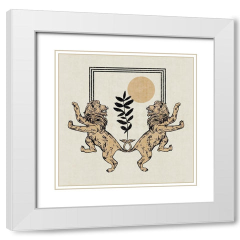 Furious Cats IV White Modern Wood Framed Art Print with Double Matting by Wang, Melissa