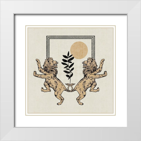 Furious Cats IV White Modern Wood Framed Art Print with Double Matting by Wang, Melissa