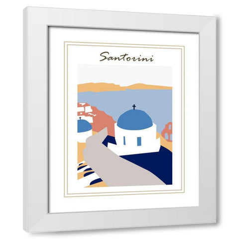 Santorini Greece III White Modern Wood Framed Art Print with Double Matting by Wang, Melissa