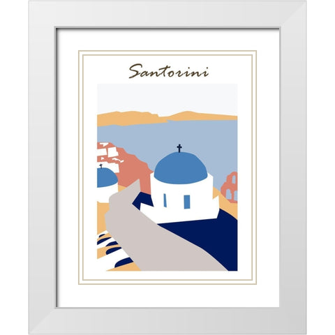 Santorini Greece III White Modern Wood Framed Art Print with Double Matting by Wang, Melissa