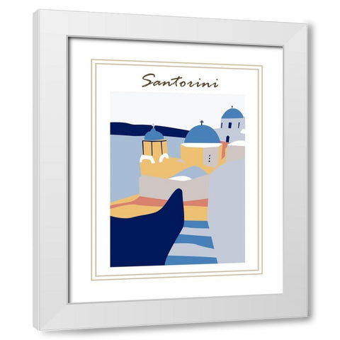 Santorini Greece IV White Modern Wood Framed Art Print with Double Matting by Wang, Melissa