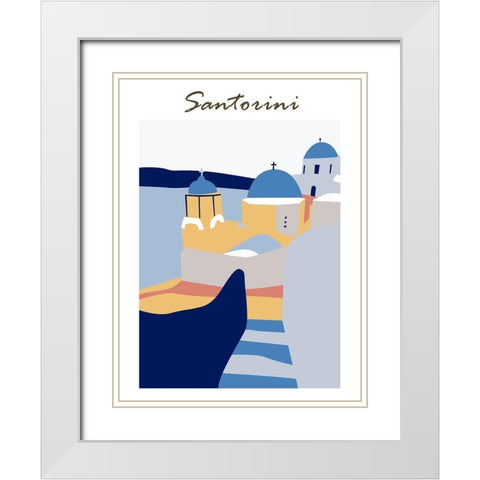 Santorini Greece IV White Modern Wood Framed Art Print with Double Matting by Wang, Melissa