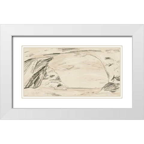 The Secret Island I White Modern Wood Framed Art Print with Double Matting by Wang, Melissa