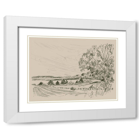 Sepia Scenes IV White Modern Wood Framed Art Print with Double Matting by Vess, June Erica