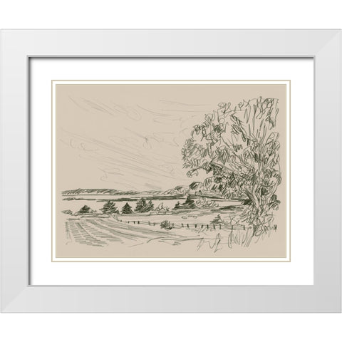 Sepia Scenes IV White Modern Wood Framed Art Print with Double Matting by Vess, June Erica