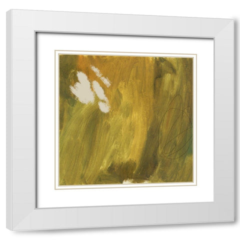 Verdant Abstract I White Modern Wood Framed Art Print with Double Matting by Green, Jacob