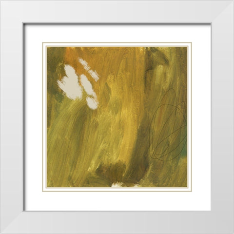 Verdant Abstract I White Modern Wood Framed Art Print with Double Matting by Green, Jacob