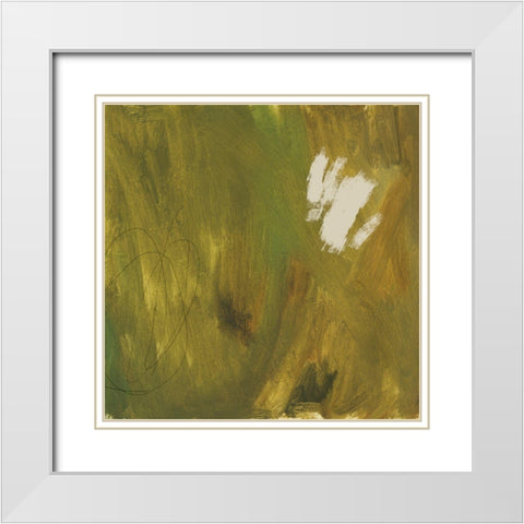 Verdant Abstract II White Modern Wood Framed Art Print with Double Matting by Green, Jacob