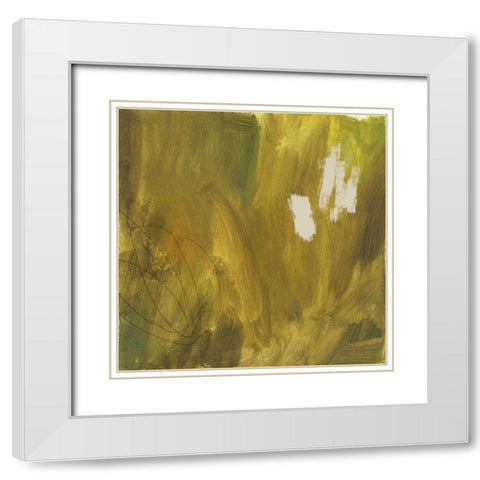 Verdant Abstract IV White Modern Wood Framed Art Print with Double Matting by Green, Jacob
