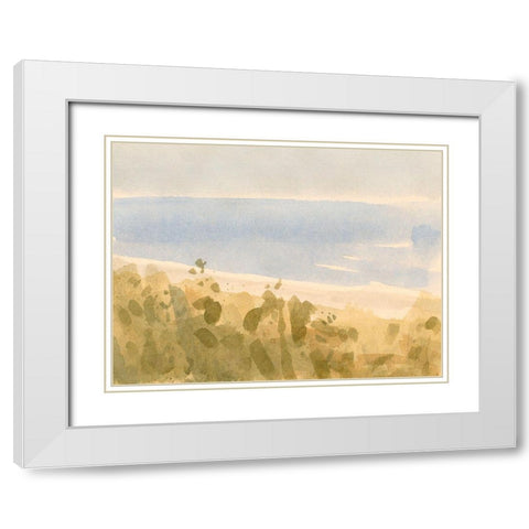 Brushy Coast I White Modern Wood Framed Art Print with Double Matting by Barnes, Victoria