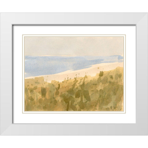 Brushy Coast II White Modern Wood Framed Art Print with Double Matting by Barnes, Victoria