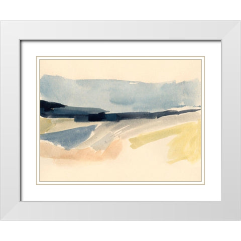 Horizon Swash I White Modern Wood Framed Art Print with Double Matting by Barnes, Victoria