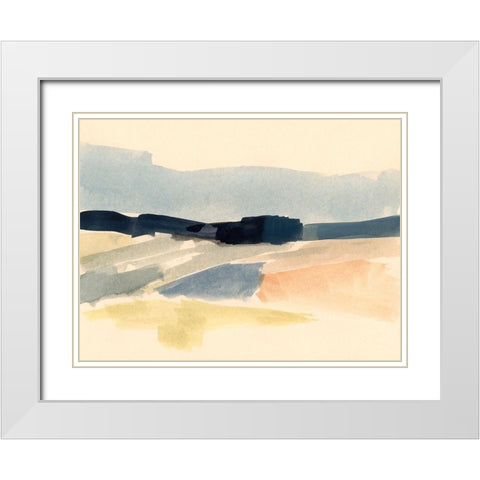 Horizon Swash II White Modern Wood Framed Art Print with Double Matting by Barnes, Victoria