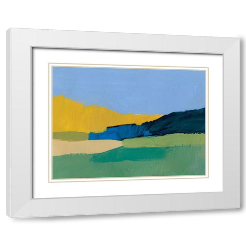 Landscape Blocks I White Modern Wood Framed Art Print with Double Matting by Barnes, Victoria