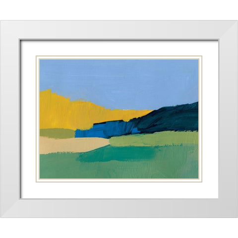 Landscape Blocks I White Modern Wood Framed Art Print with Double Matting by Barnes, Victoria