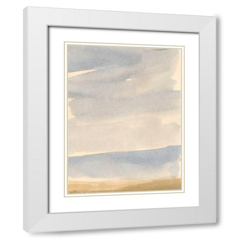 Simple Shoreline II White Modern Wood Framed Art Print with Double Matting by Barnes, Victoria