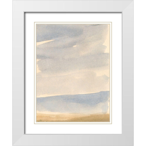 Simple Shoreline II White Modern Wood Framed Art Print with Double Matting by Barnes, Victoria
