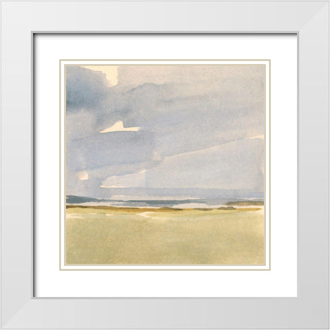 Distant Boundary I White Modern Wood Framed Art Print with Double Matting by Barnes, Victoria