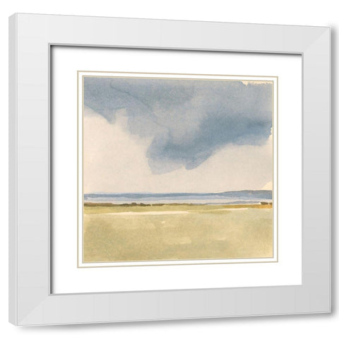 Distant Boundary II White Modern Wood Framed Art Print with Double Matting by Barnes, Victoria