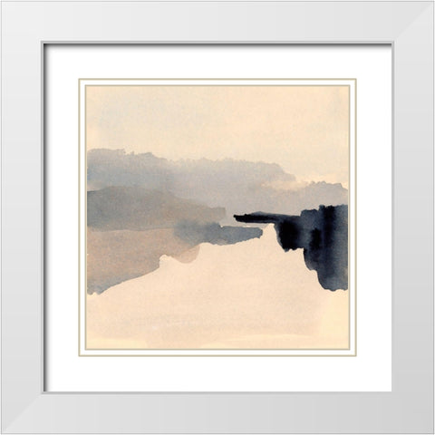 Inky View I White Modern Wood Framed Art Print with Double Matting by Barnes, Victoria