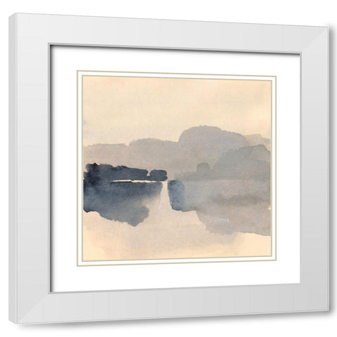 Inky View II White Modern Wood Framed Art Print with Double Matting by Barnes, Victoria