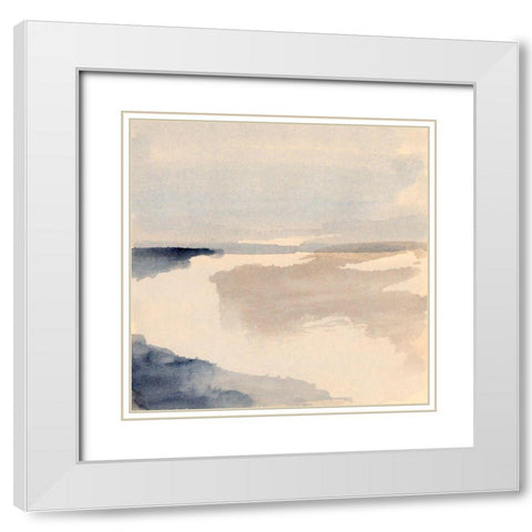 Inky View III White Modern Wood Framed Art Print with Double Matting by Barnes, Victoria