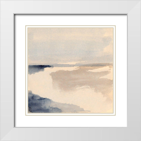 Inky View III White Modern Wood Framed Art Print with Double Matting by Barnes, Victoria