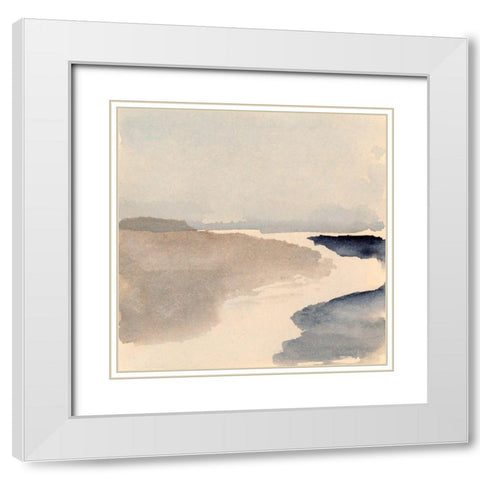 Inky View IV White Modern Wood Framed Art Print with Double Matting by Barnes, Victoria