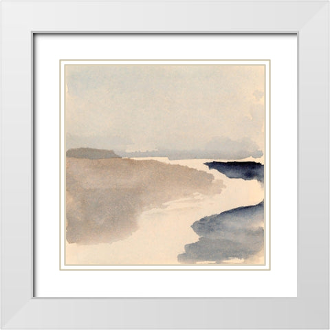 Inky View IV White Modern Wood Framed Art Print with Double Matting by Barnes, Victoria