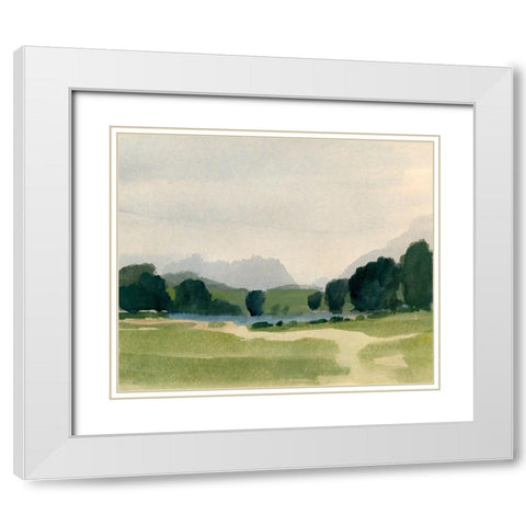 Streamside II White Modern Wood Framed Art Print with Double Matting by Barnes, Victoria