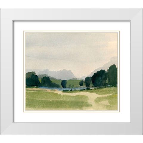 Streamside II White Modern Wood Framed Art Print with Double Matting by Barnes, Victoria