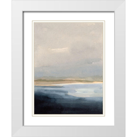 Misty Sea I White Modern Wood Framed Art Print with Double Matting by Barnes, Victoria