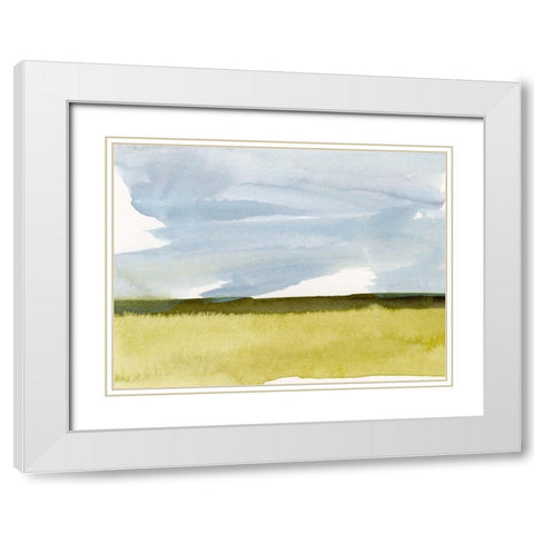 Splashy Meadow II White Modern Wood Framed Art Print with Double Matting by Barnes, Victoria