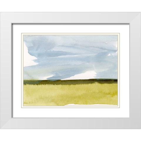 Splashy Meadow II White Modern Wood Framed Art Print with Double Matting by Barnes, Victoria