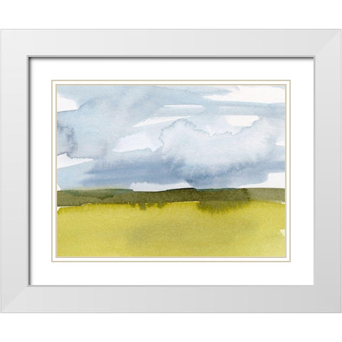 Splashy Meadow III White Modern Wood Framed Art Print with Double Matting by Barnes, Victoria