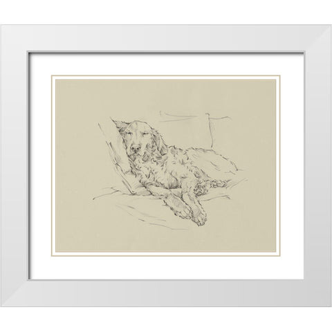 Golden Sketch II White Modern Wood Framed Art Print with Double Matting by Harper, Ethan