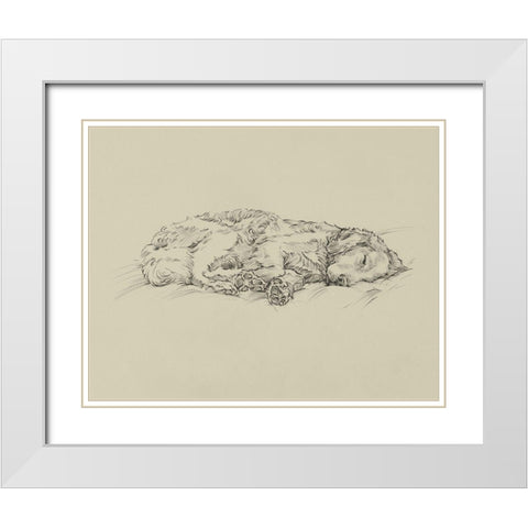 Golden Sketch III White Modern Wood Framed Art Print with Double Matting by Harper, Ethan