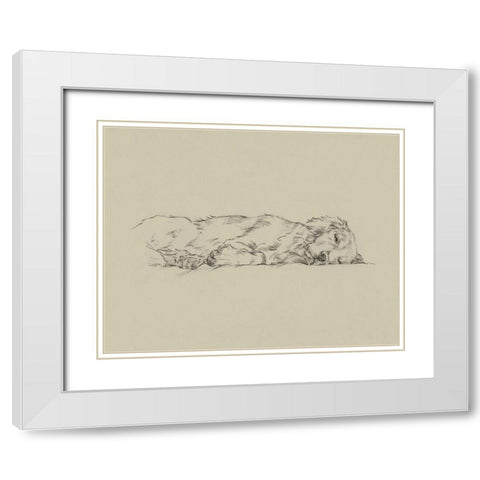 Golden Sketch IV White Modern Wood Framed Art Print with Double Matting by Harper, Ethan