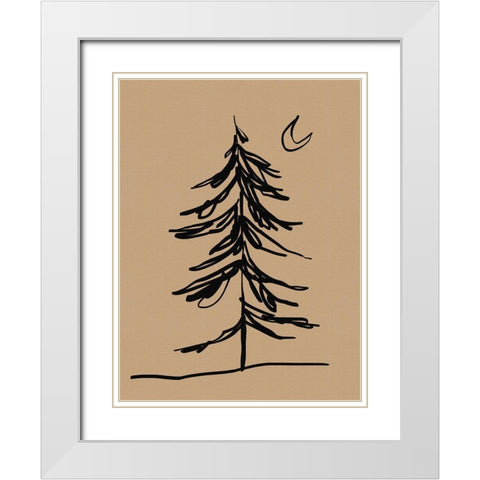 Winter Fir Sketch I White Modern Wood Framed Art Print with Double Matting by Green, Jacob